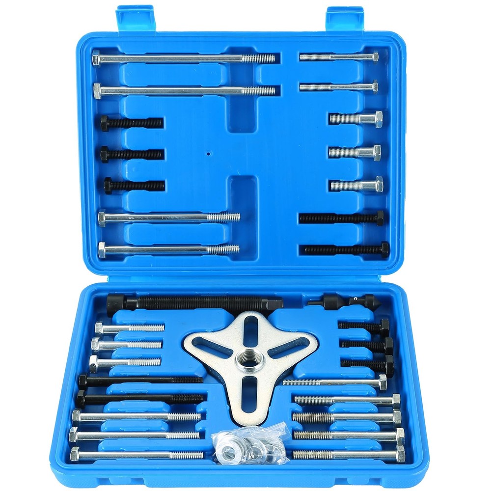 46 PCS Harmonic Balancer Puller Set Steering Wheel Flywheel Crankshaft Blue