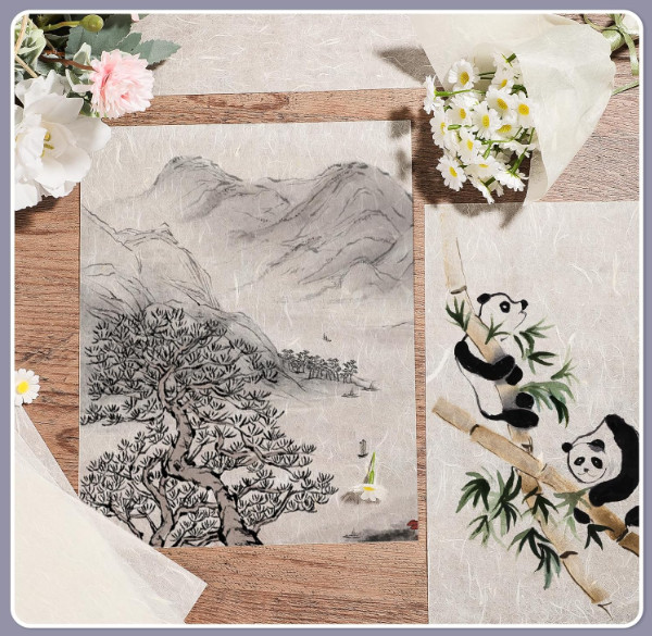 60 Sheets Mulberry Paper 8.5 x 11, Rice Paper Handmade Decoupage Sheets for