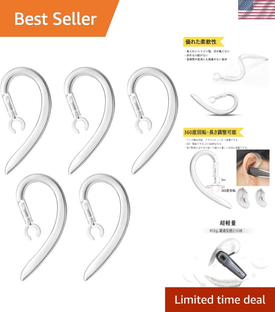 Comfortable 360° Rotatable Ear Hooks Replacement - Universal Fit for Headsets