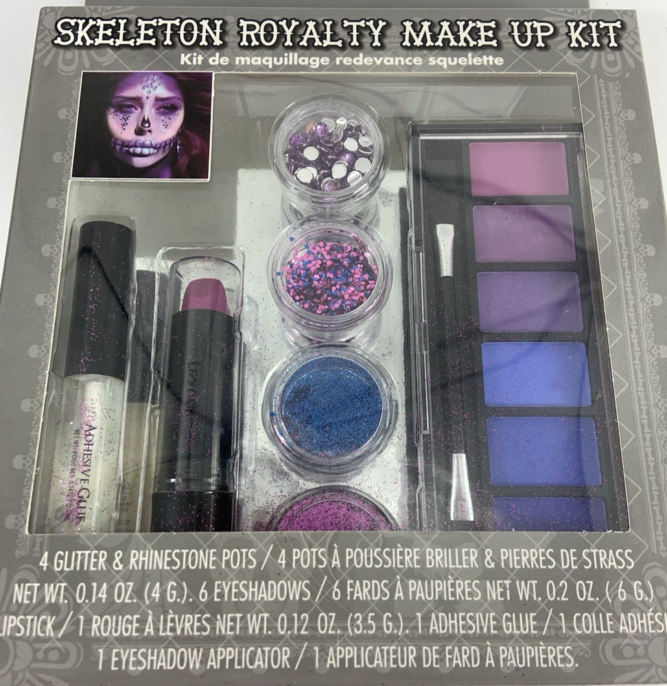 New Halloween Skeleton Royalty Make Up Kit
