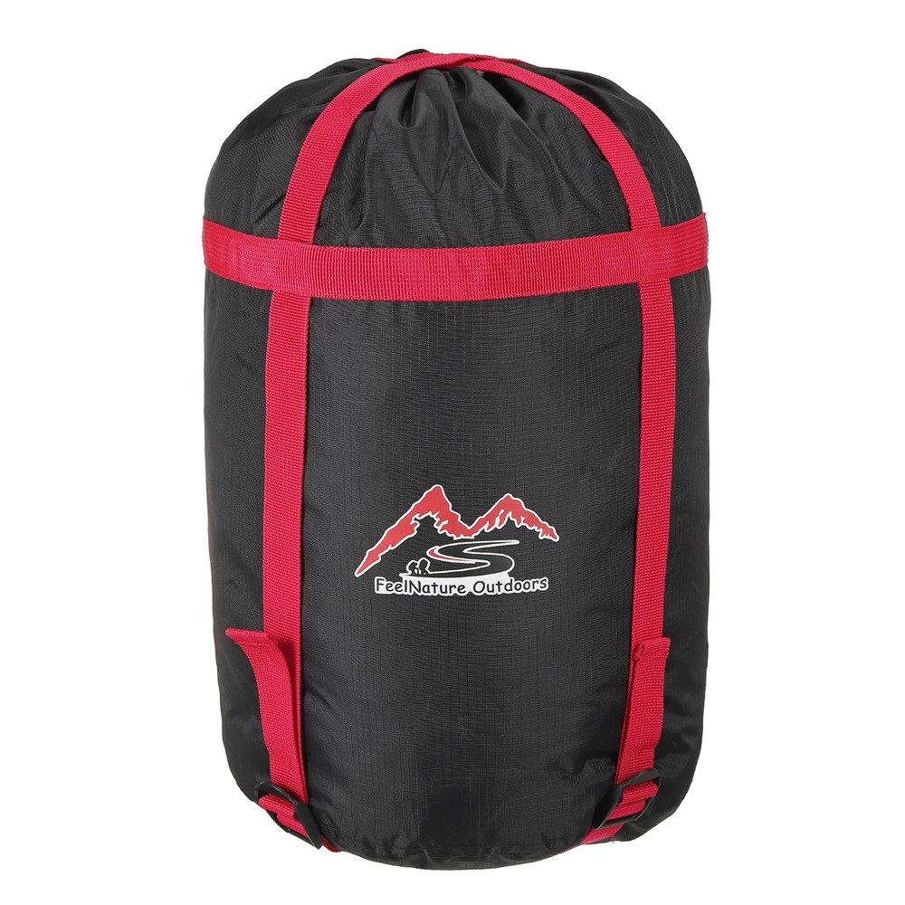 Compression Stuff Sack, L Size Waterproof Sleeping Bag Storage Sack Black Red