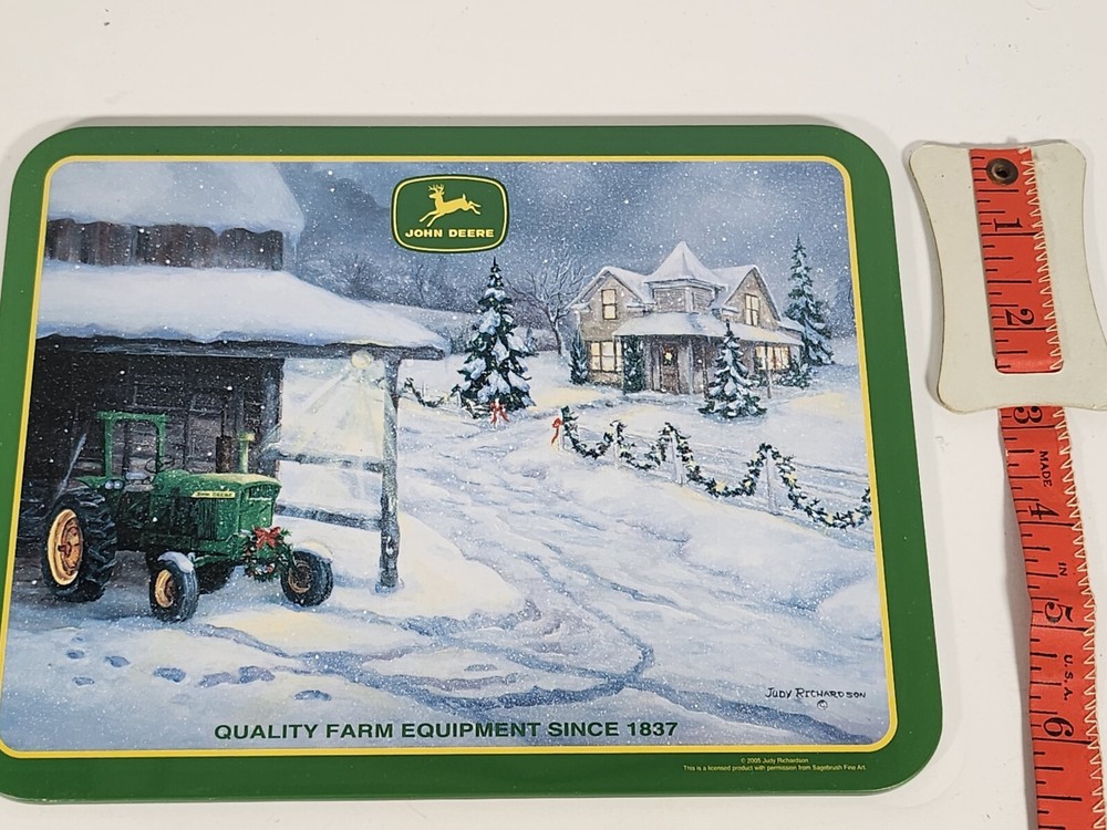 John Deere tractor picture tin trivet