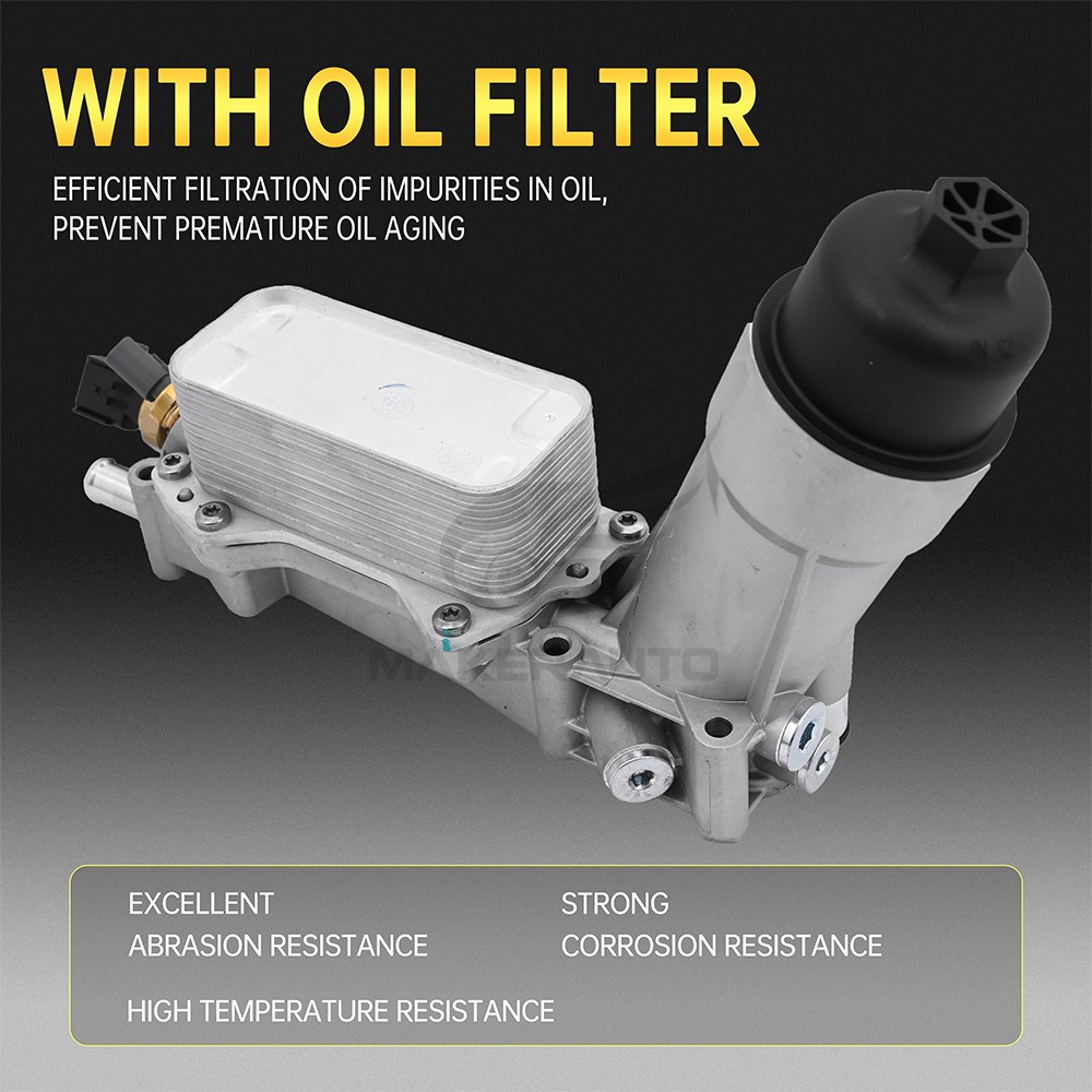 Aluminum Engine Oil Cooler Filter Housing For 11-16 Dodge Jeep Chrysler Ram 3.6L