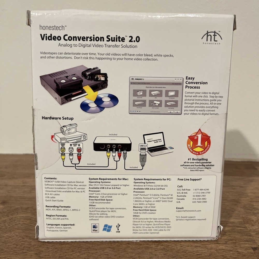 Open Box Vidbox Video Conversion Suite Analog to Digital Transfer Mac PC VCS2S