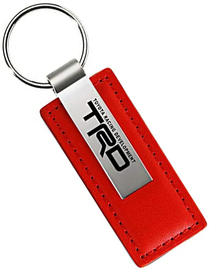 Toyota TRD Red Rectangular Leather Key Chain