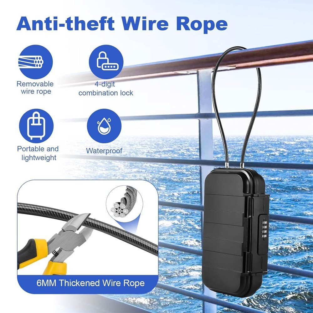 Safe Box Combination Security Case Travel Lockbox with Code Waterproof Portable
