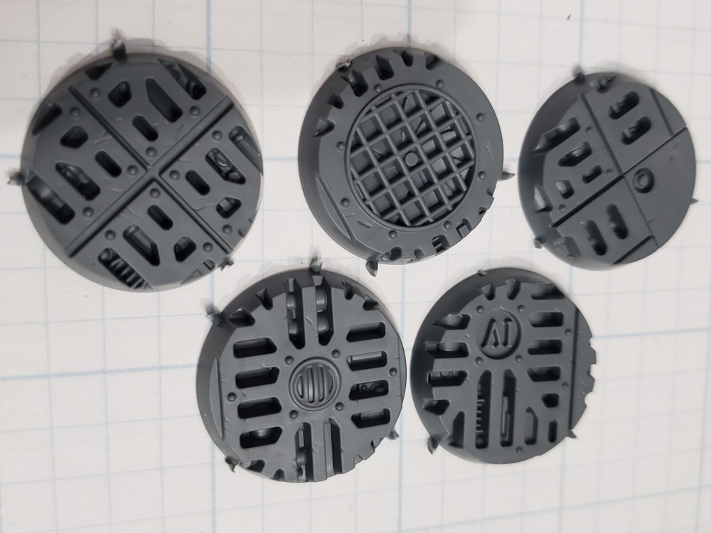 Warhammer 40k Boarding Action Bits Void War Deck Grill 28mm Round Base x5 28F