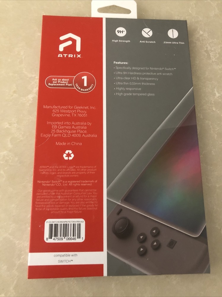 Nintendo Switch Tempered Glass Screen Protector Atrix