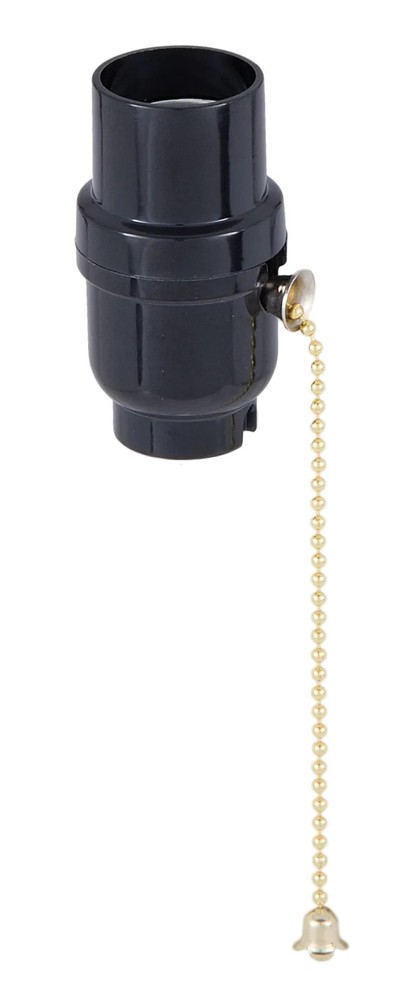 BLACK PHENOLIC PULL CHAIN LAMP SOCKET E26 LAMP PART NEW 47671JB