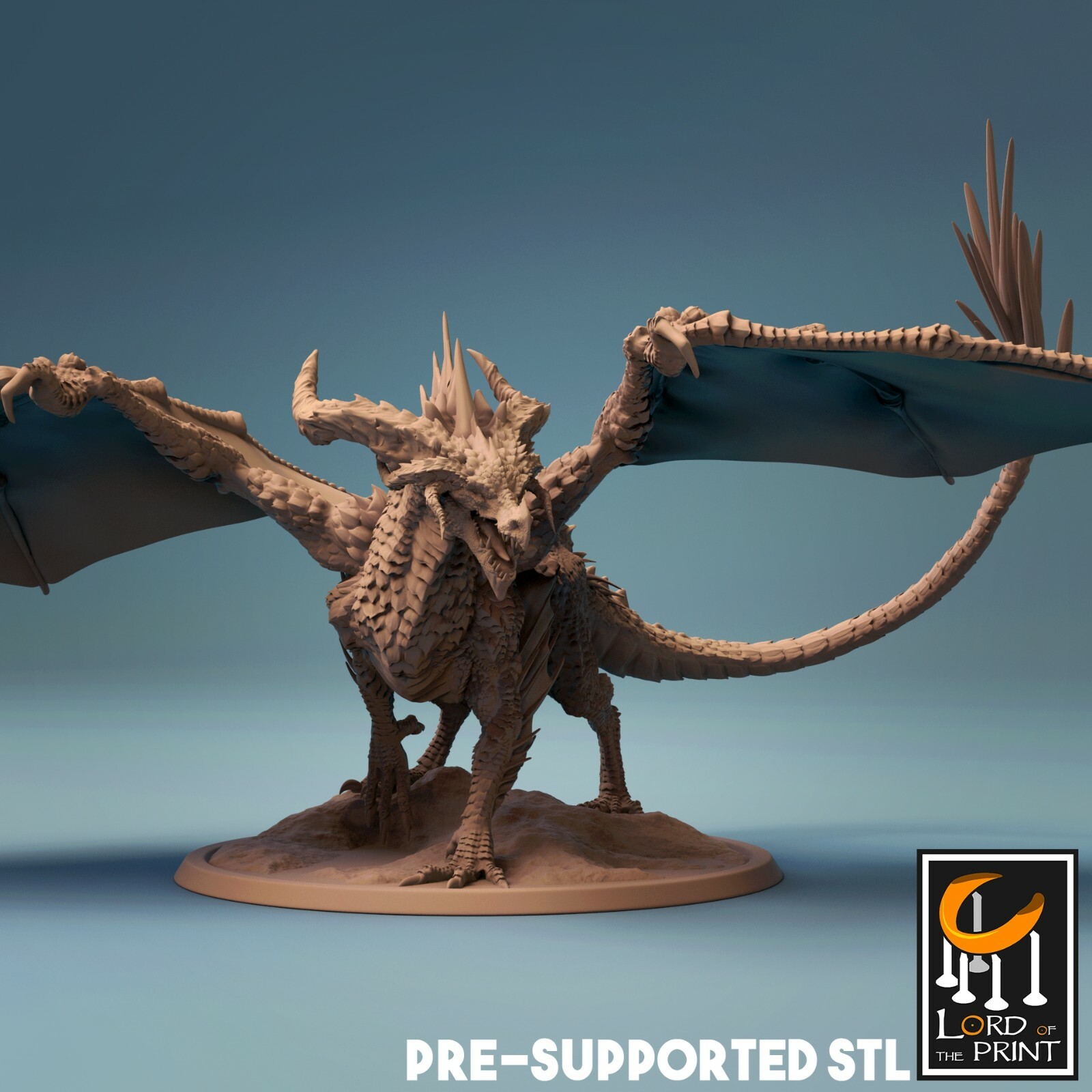 Adult Black Dragon Miniature for D&D and Pathfinder RPG