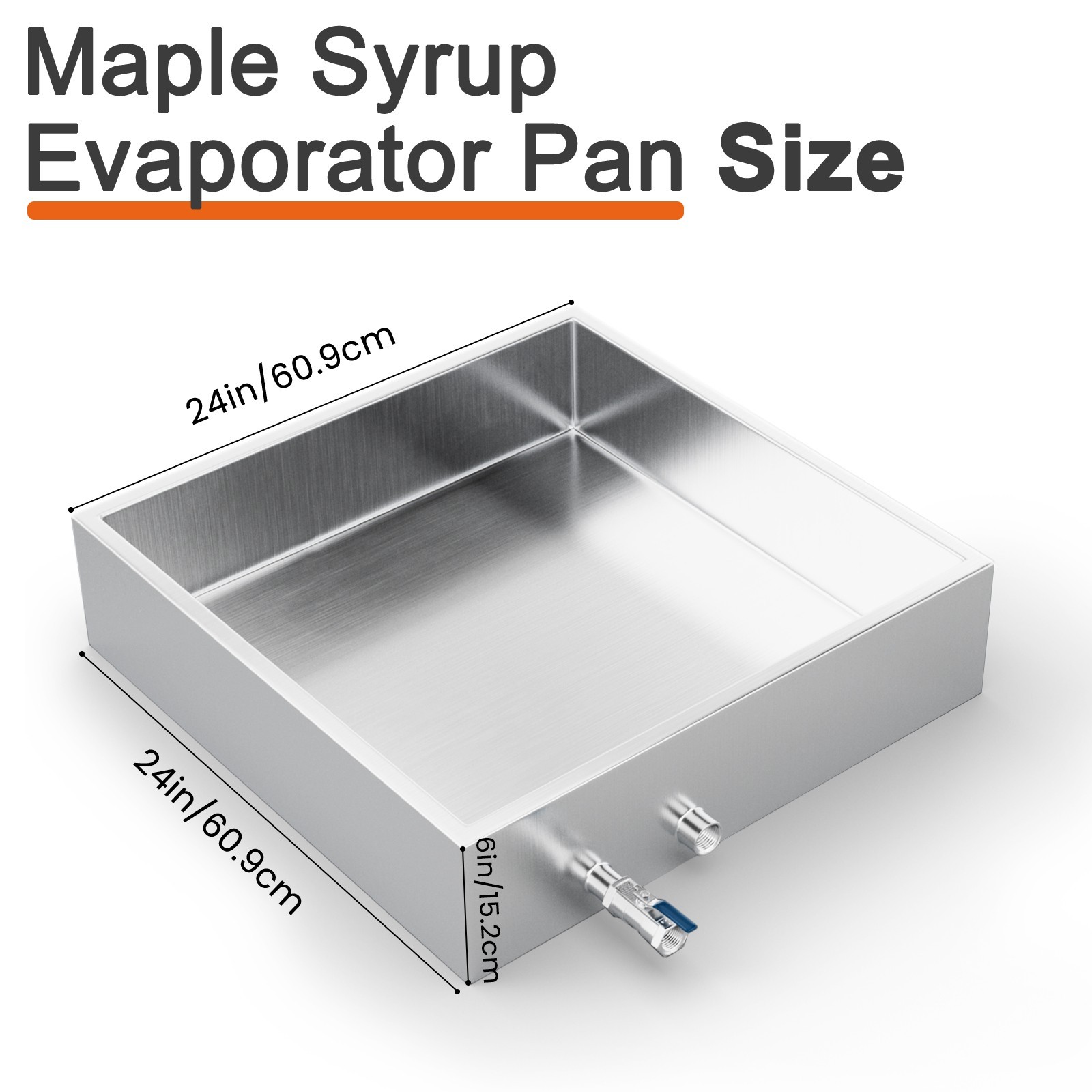 Minneer 304 Stainless Steel Maple Syrup Evaporator Pan W/Valve For Home Outdoor