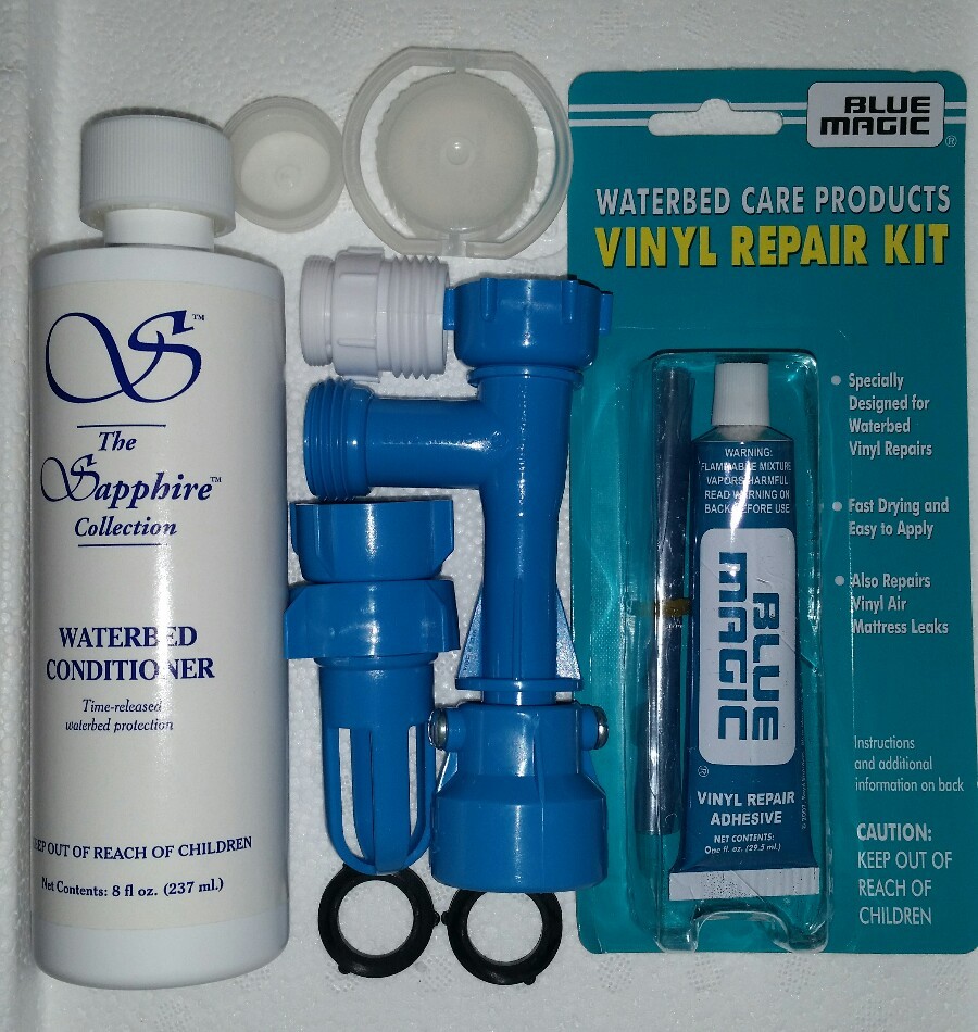 BLUE MAGIC WATERBED FILL & DRAIN PATCH CAP & PLUG (8 OZ.) CONDITIONER KIT