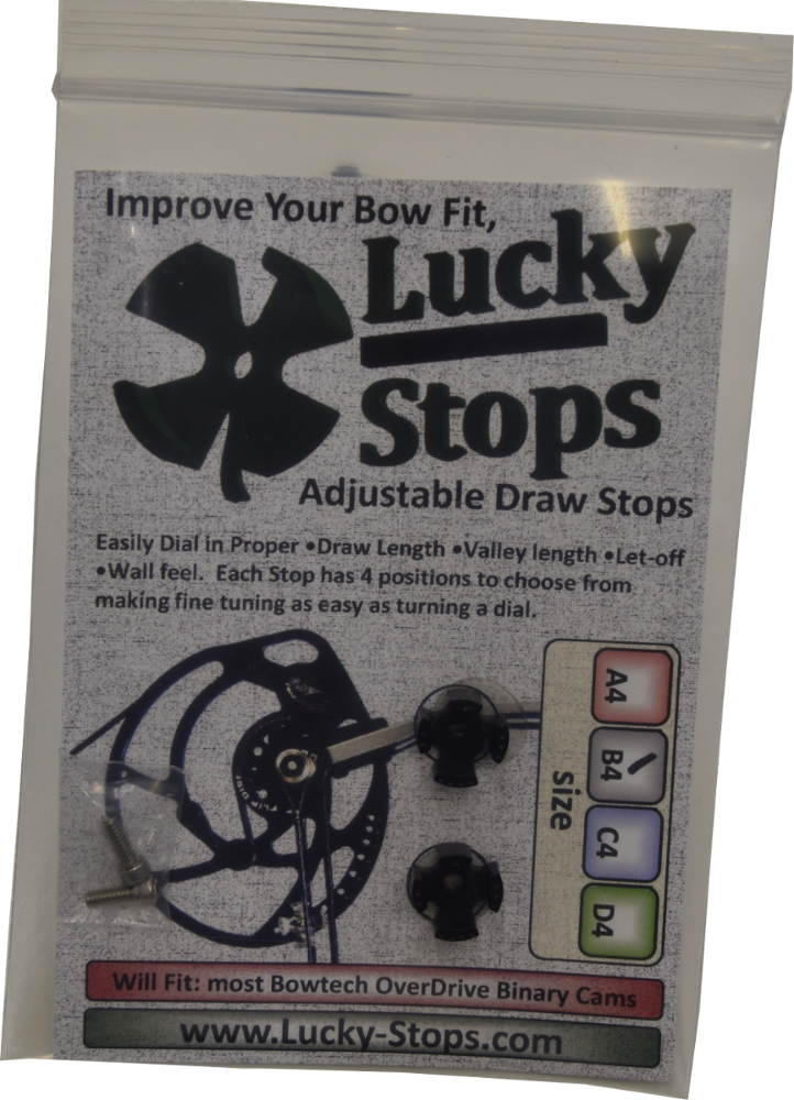 Draw Stops for Bowtech Overdrive Binary Cam Stop Size B4 (Lucky Stops brand)