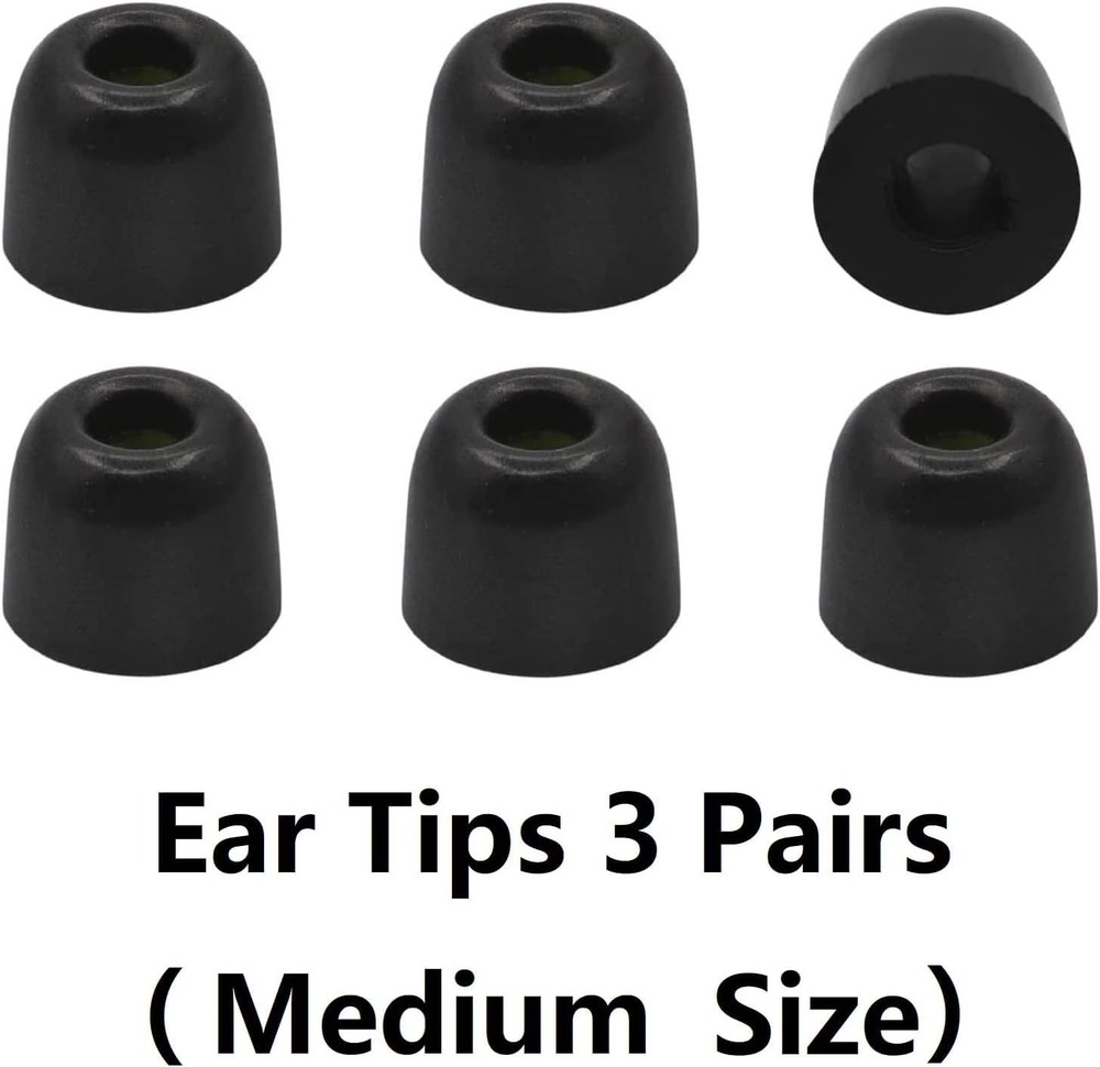 Memory Foam Ear Tips Noise Canceling Eartips Cap Medium, Black