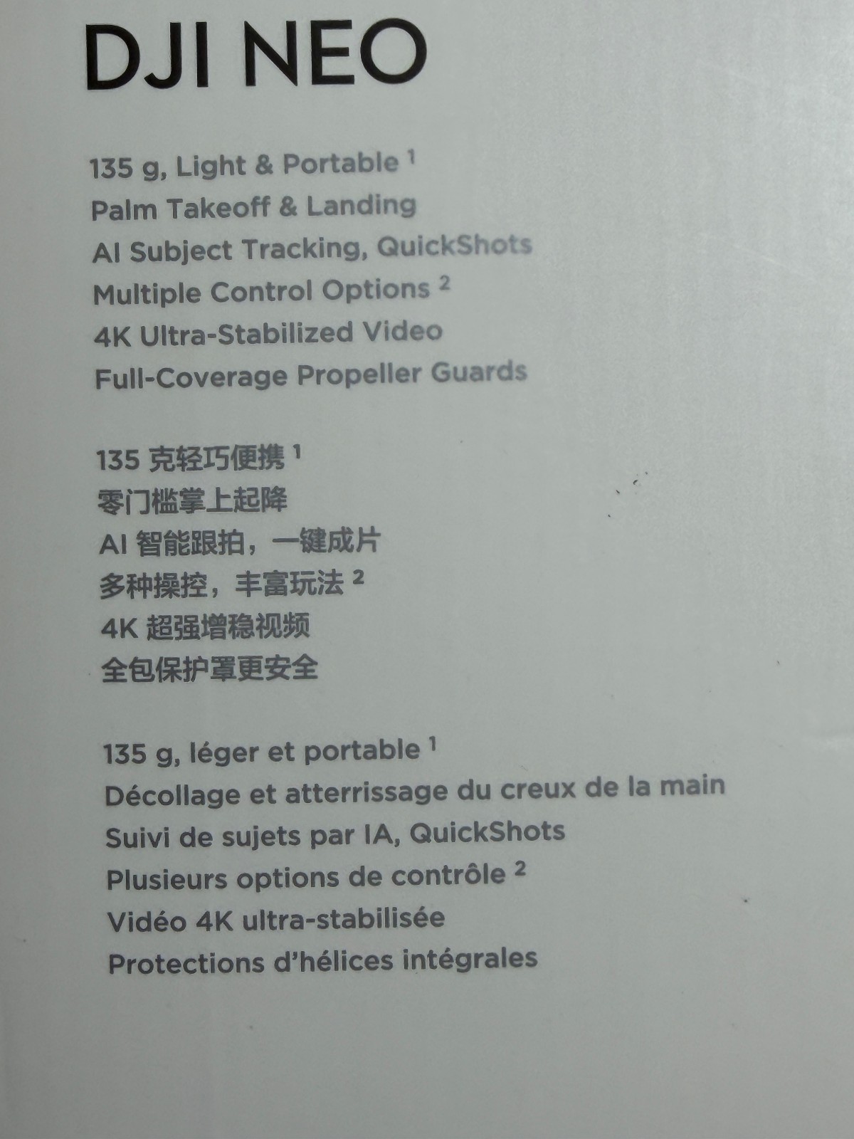 NEW Sealed DJI Neo Fly More Combo - 3 Batteries, Remote Control RC-N3, Charger