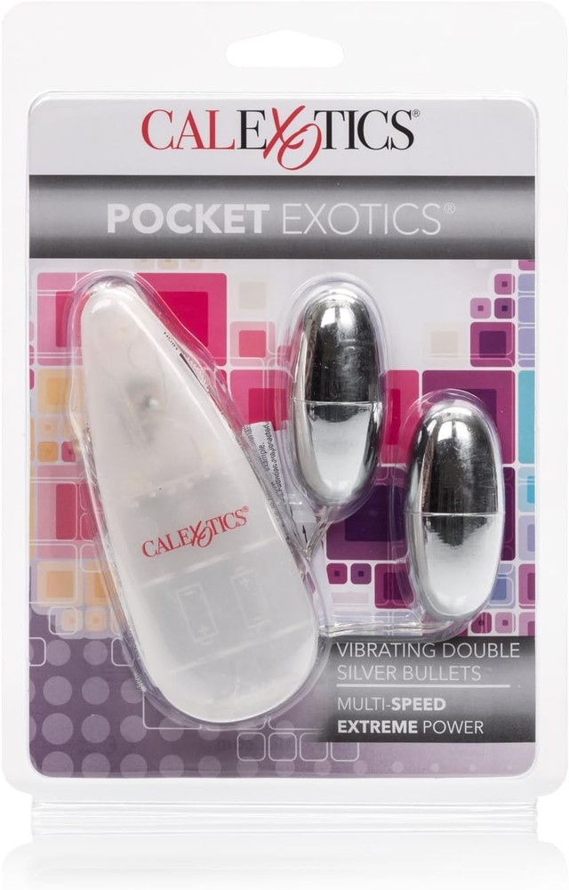 Pocket Exotics Vibrating Double Silver Bullets