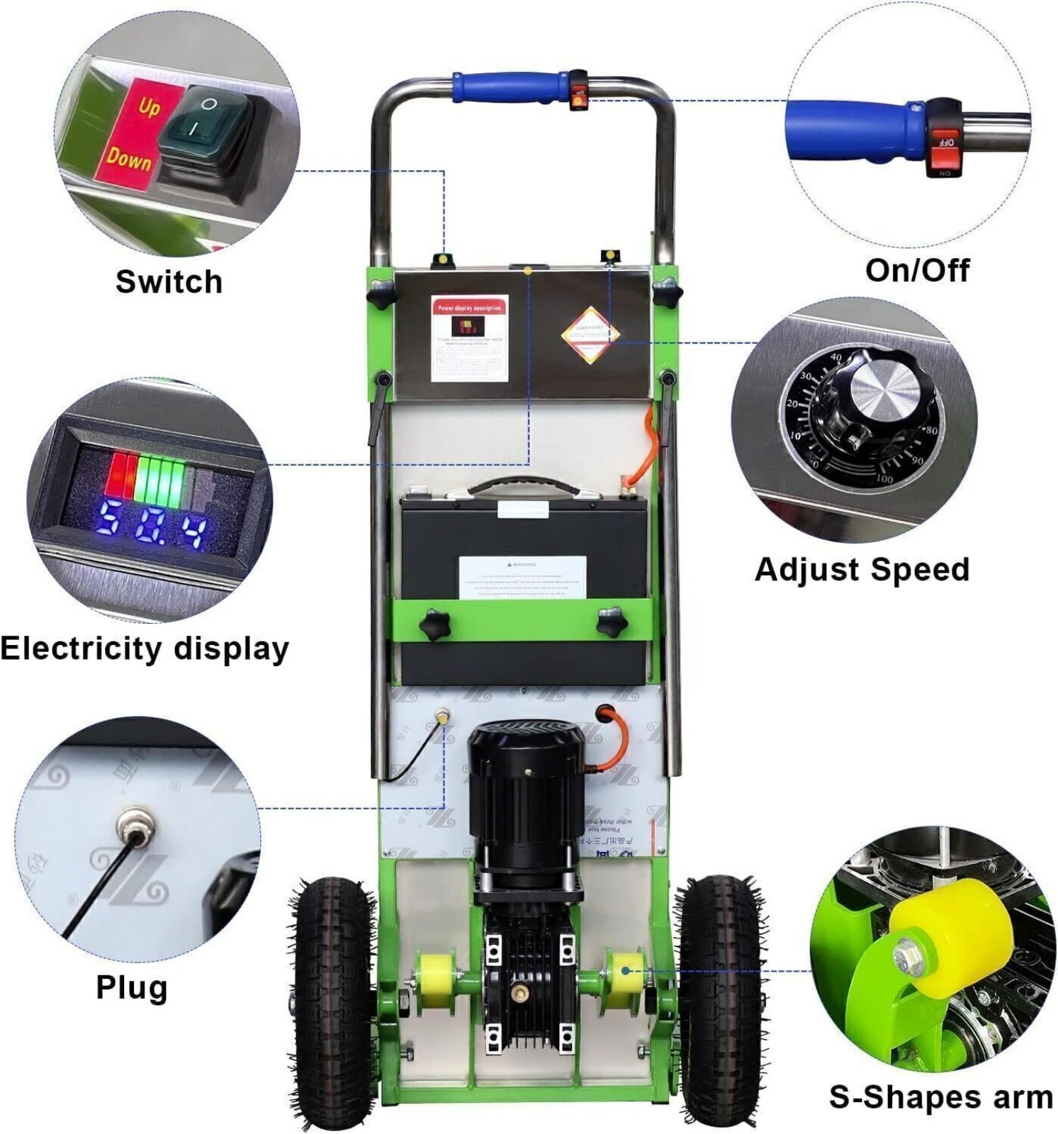 Electric Stair Climbing Hand Trucks Climber Dolly Cart for Moving 880lb Capacity