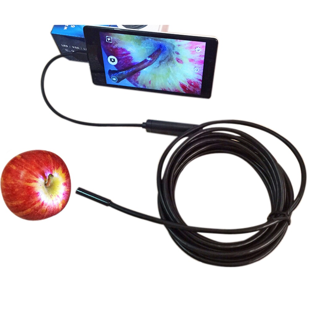 USB Snake Endoscope 5.5mm 2m Borescope Camera Inspection For Android PC Laptop