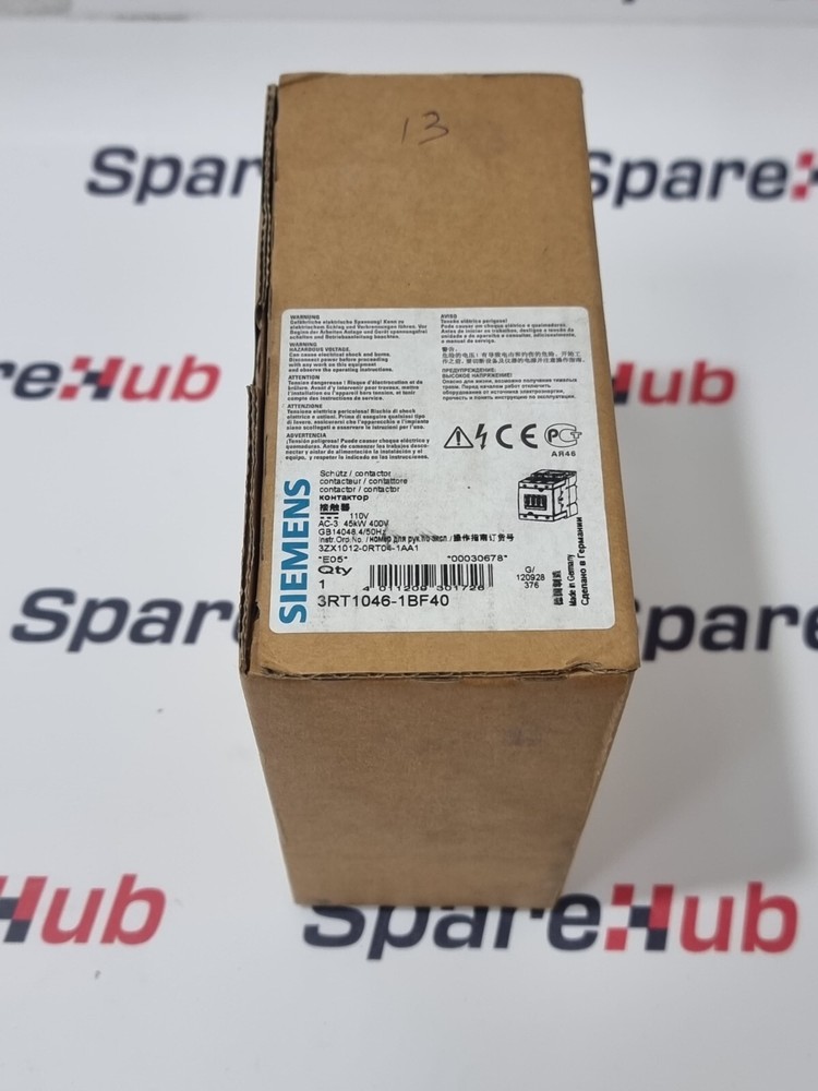 SIEMENS 3RT1046-1BF40 Contactor
