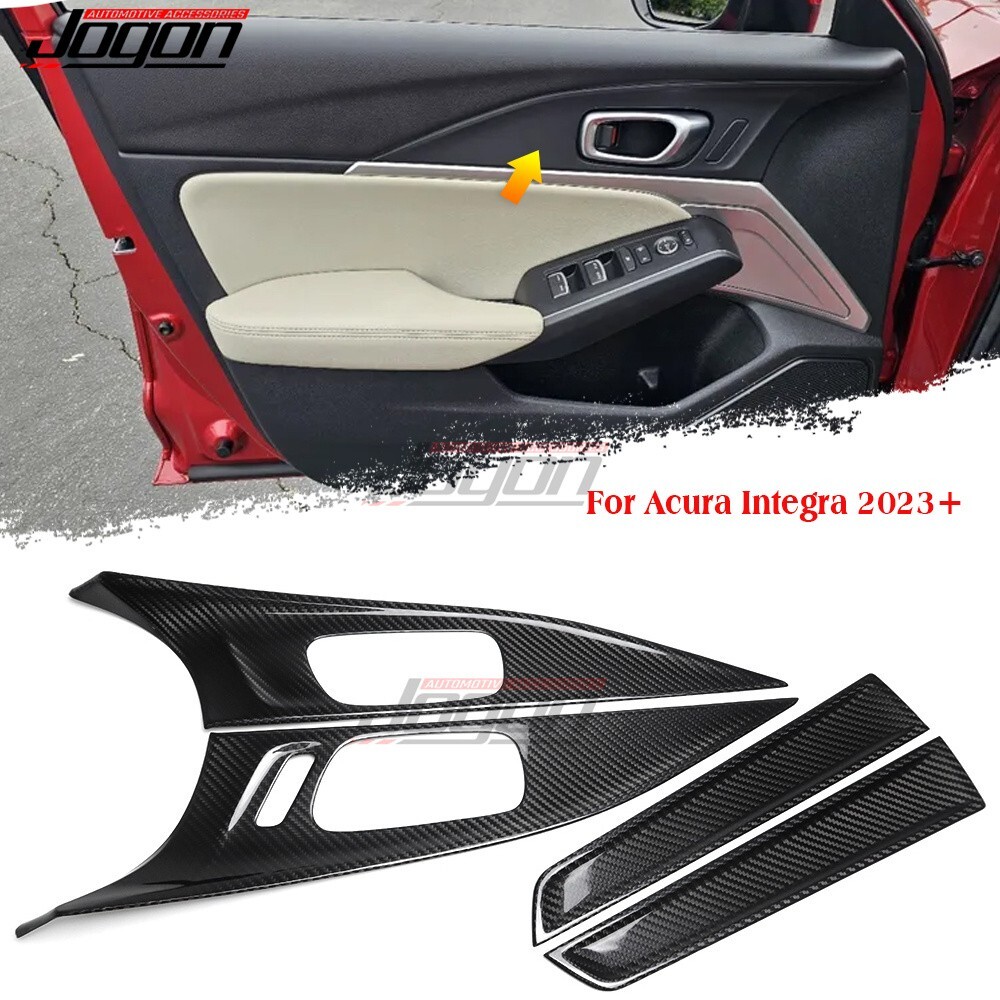 Dry Carbon Front Rear Door Handle Panel Trim For Acura Integra Type S A-Spec 23+