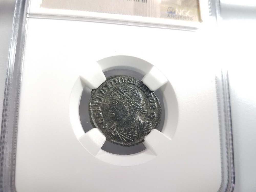 Constantine II Roman Empire Nummus NGC AU Camp Gate Castle Keep Ancient Caesar