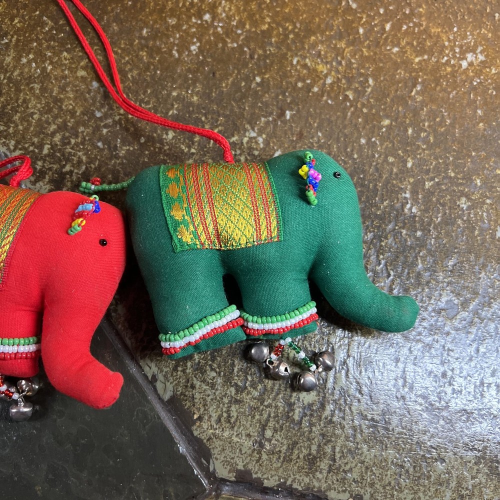Indian Fabric Elephant Chimes - ,