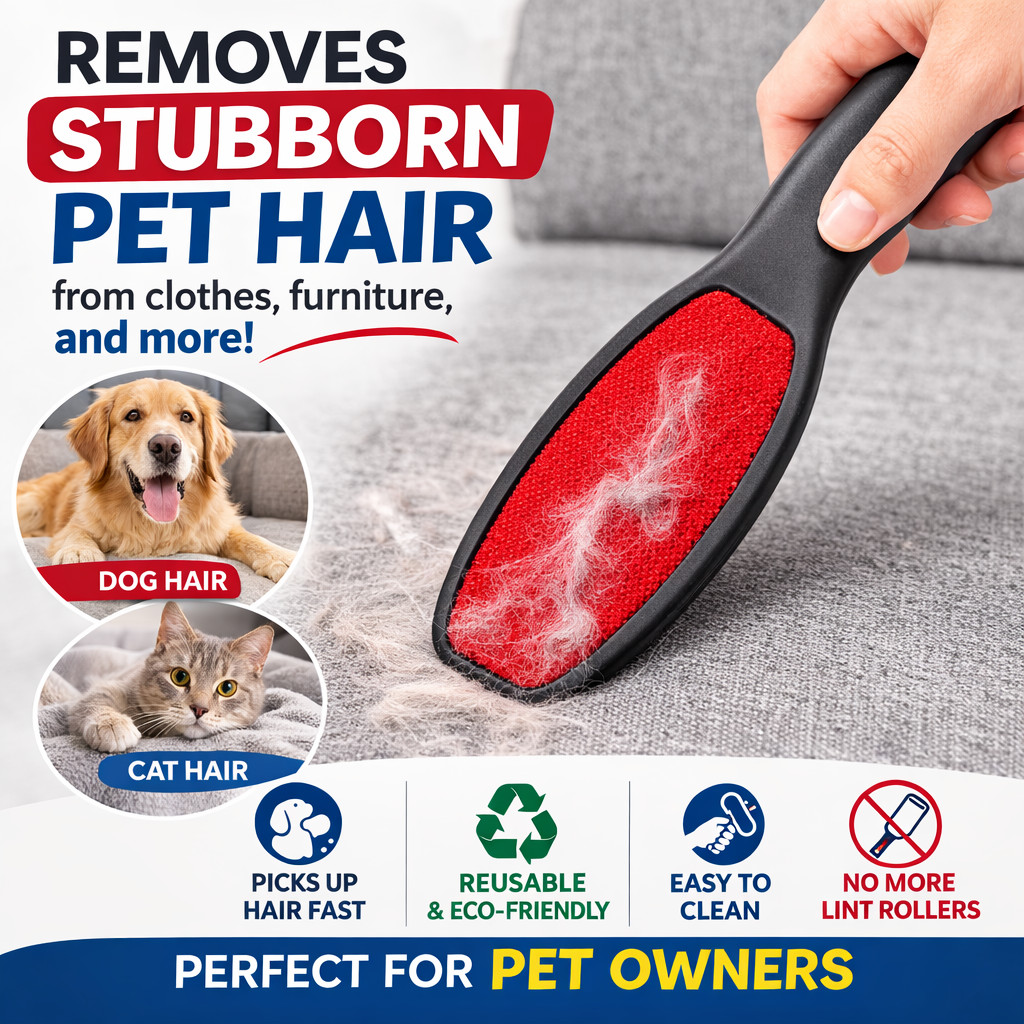 2 Pack Reusable Lint Brush Pet Hair Remover Clothes Furniture Bedding