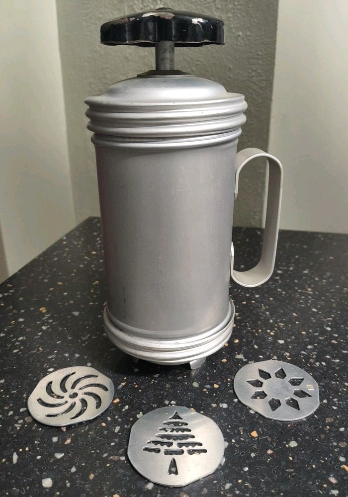 Mirro Aluminum Cookie Press With 3 Discs