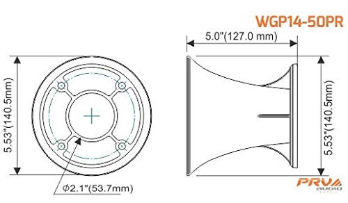 White 2” Exit Horn Waveguide 45° x 45° for Compression Drivers - Single