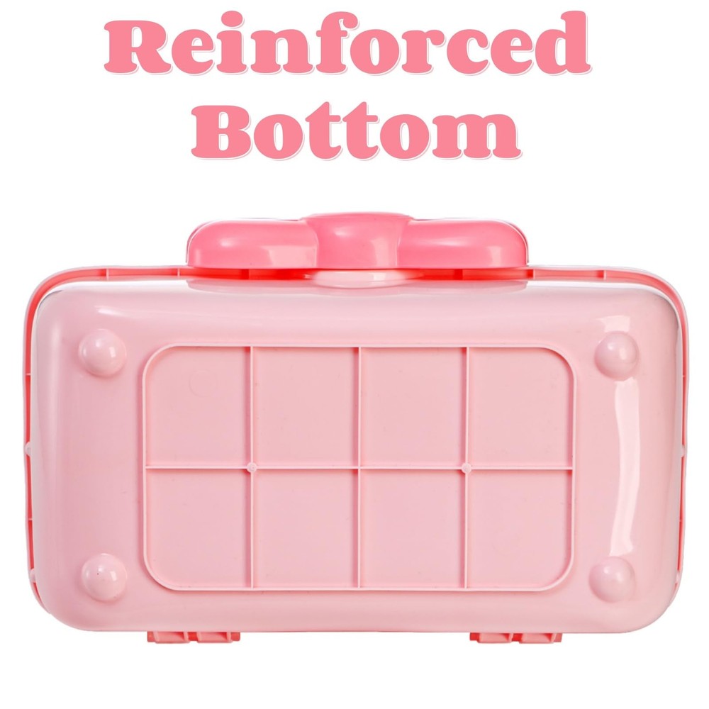 11" Three-Layer Multipurpose Storage Box, Clear Plastic Art Craft Organizer, ...