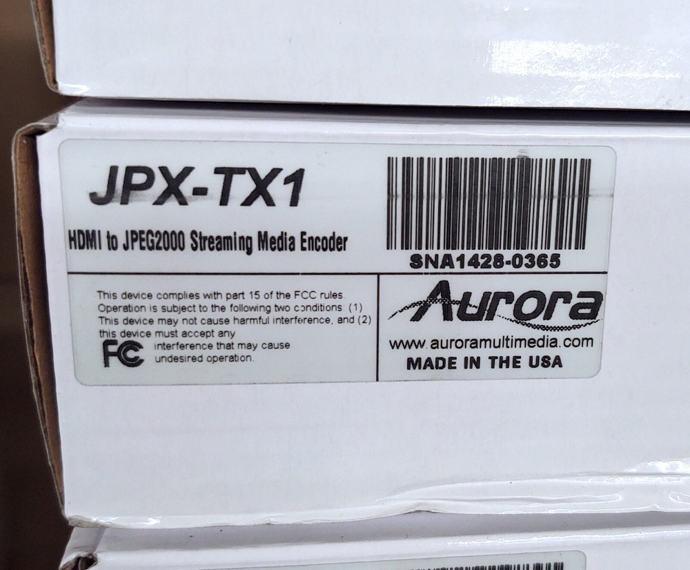 Aurora JPX-TX1 HDMI to JPEG2000 Streaming Media Encoder