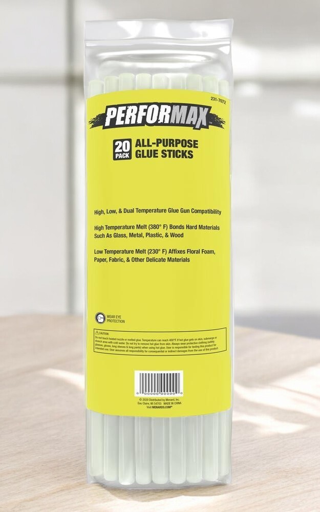 20 Pack All-Purpose Hot Glue Sticks 10" Performax Heavy Duty Versatile Projects