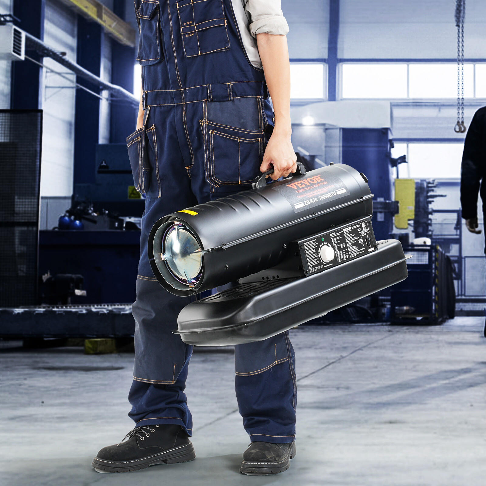 VEVOR Portable Kerosene Forced Air Heater 70000 BTU Indoor Outdoor Use 5gal Tank