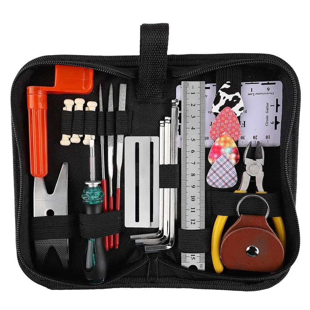Guitar Repairing Tool Set Maintenance Cleaning Tool Kit String Organizer Action