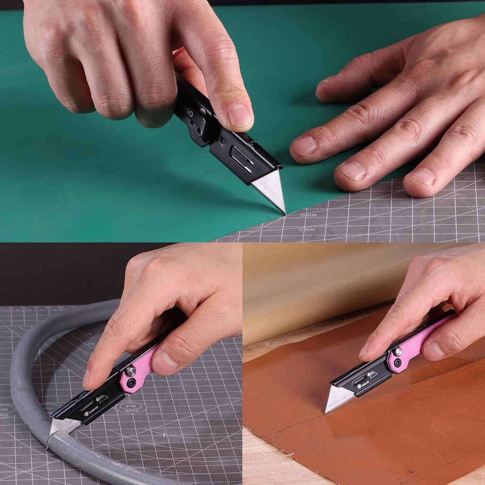 WORKPRO Folding Utility Knife Quick Change Blade Box Cutter Quick Open Axis Lock