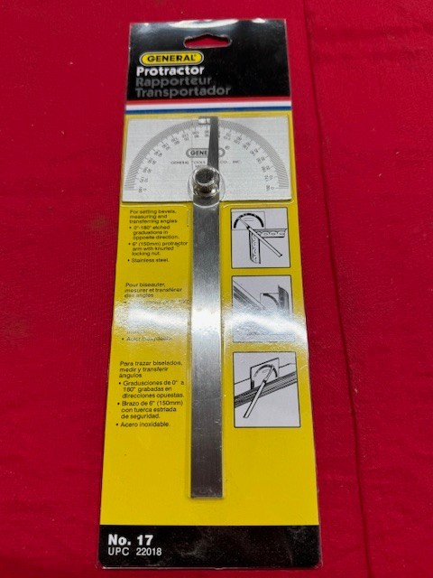 General Tools No. 17 Square Head Stainless Steel Angle Protractor 180 Degrees