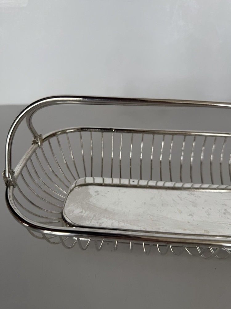 Dual Handle Silver Plated Bread Basket Elegance In Silver Tea Party Bridal