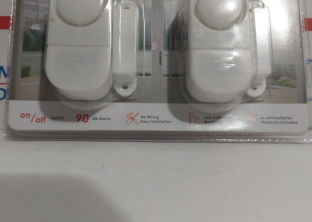 Vibe e-ssentials Window & Door Security Alarm Simple Install 2-pack New Sealed