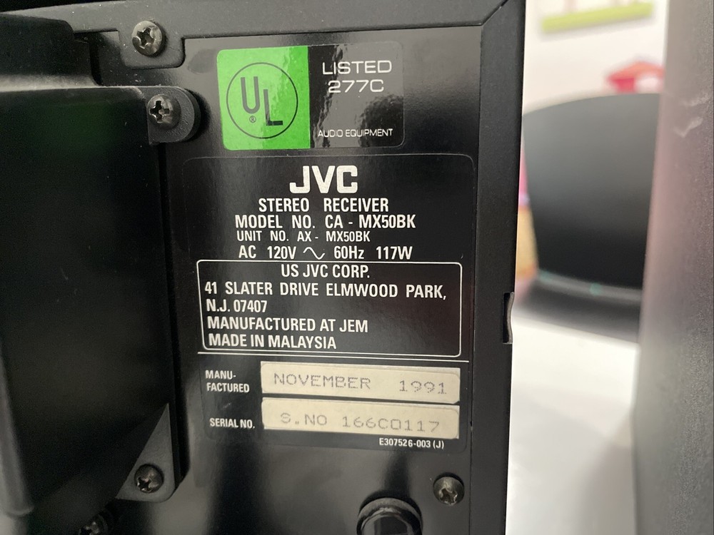 JVC MX-50 Compact Audio Component System CD/Tuner/Dual Cassette