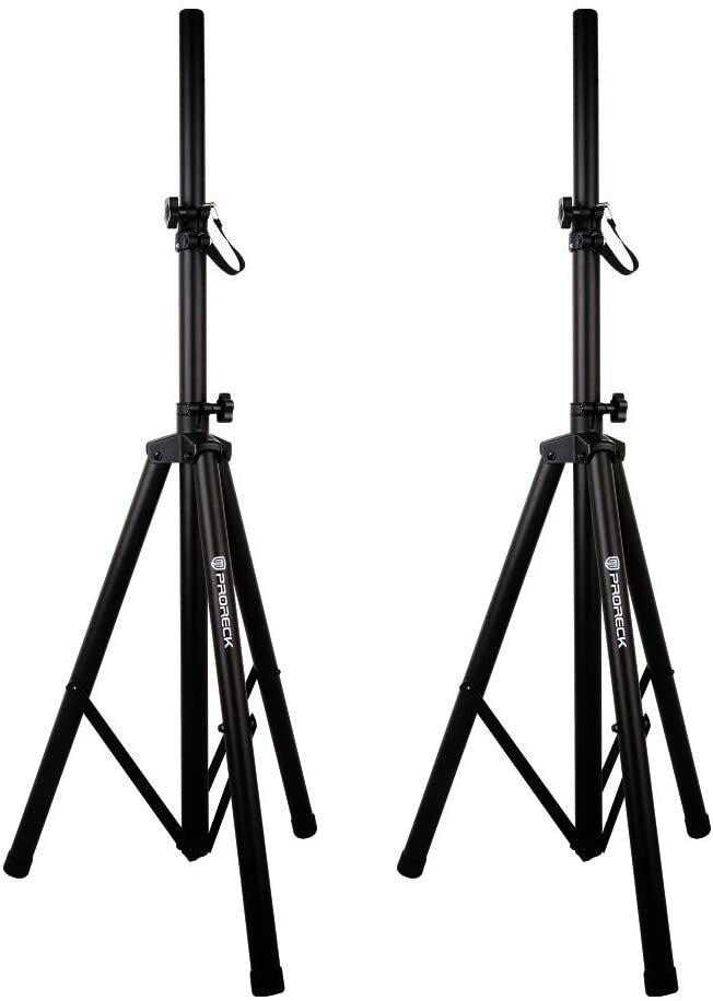 PRORECK Adjustable Tripod Speaker Stands Pair for DJ/PA Speaker System Height