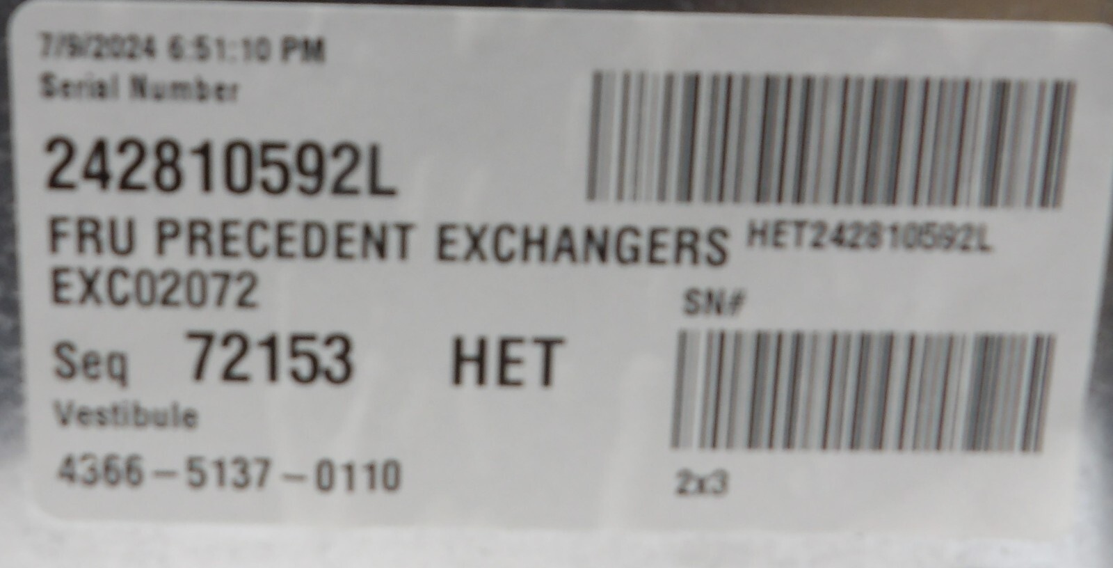 EXC02072 Trane Heat Exchanger