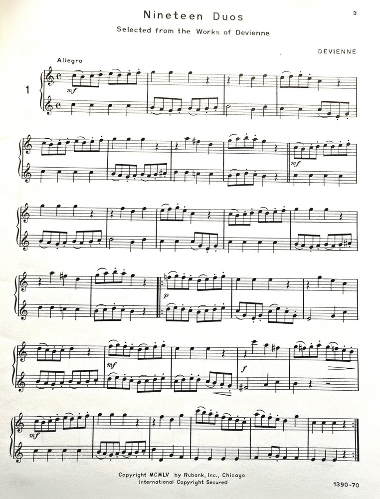 Selected Duets for Flute Volume 1 - Easy to Medium Level, Used