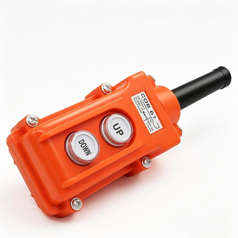 Rainproof Push Button Control Station for Cranes & Hoists - 5A Momentary Switch