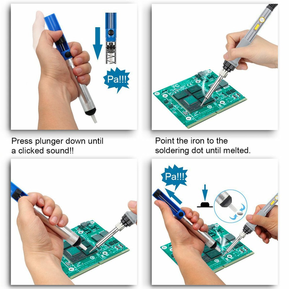 60W Soldering Iron Kit Electronics Welding Irons Solder Tools Adjustable Temp