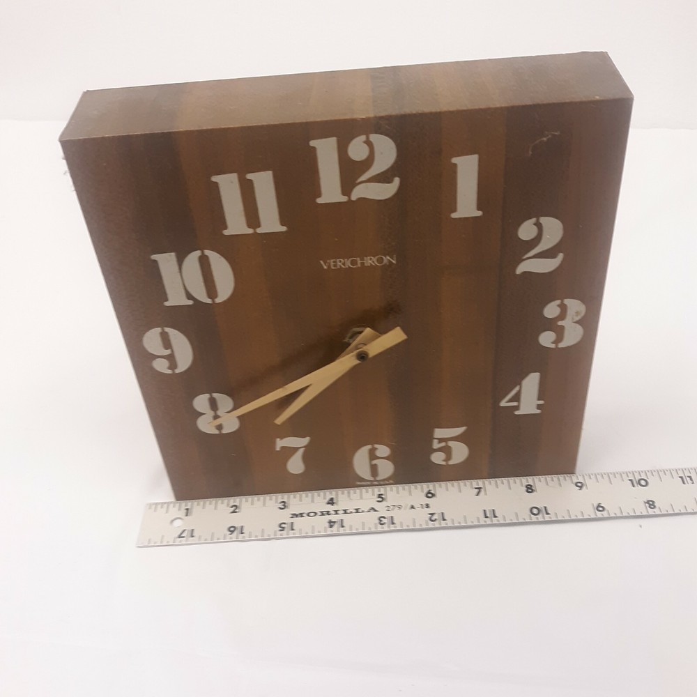 Verichron Square Wall Clock mcm mid century modern