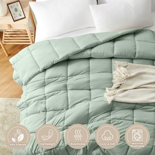 Comforter Size - Duvet Insert Down Alternative Bed Comforter, King Green