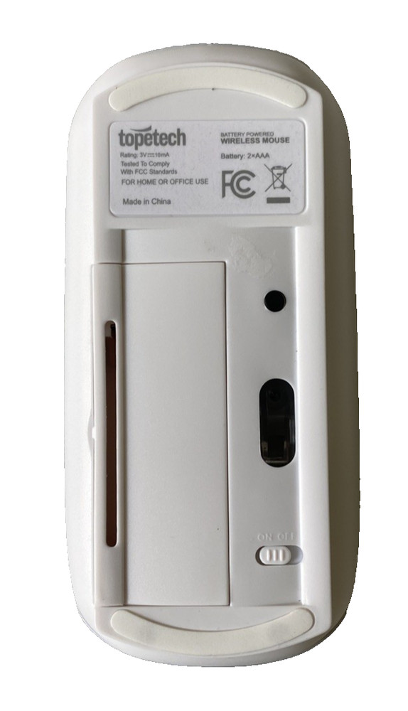 Slim Bluetooth Wireless Mouse, Silver - Topetech