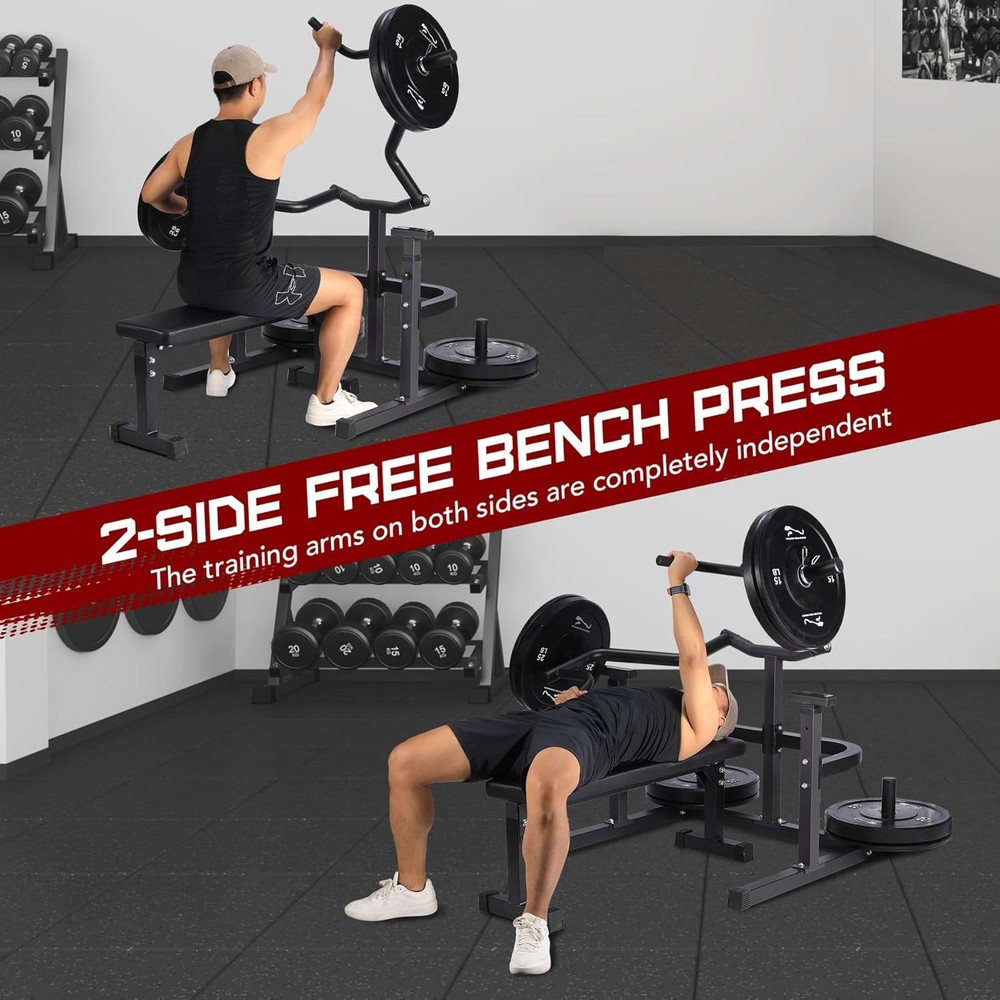 Chest Press Machine with Adjustable Flat Bench,Versatile Bench Press Rack
