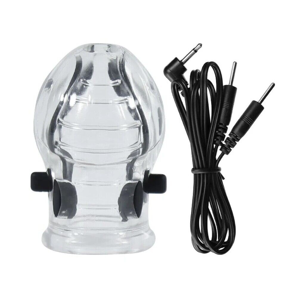Electric E-Stim Penis Stretcher Enhancer Ball-Scrotum-Ring-Delay-Ejaculation Men