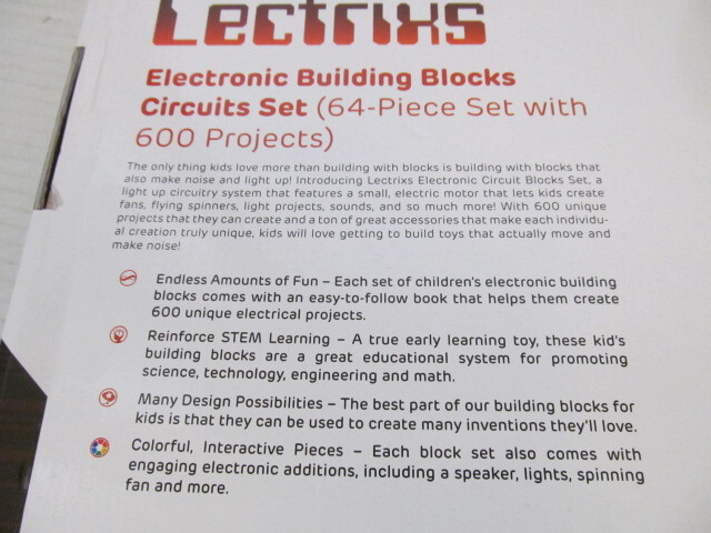 Lectrixs 64-Piece Electronic Building Blocks Circuits Set w 600 Projects Age 8+